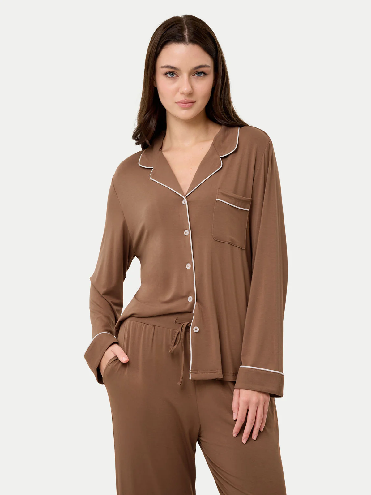 Long Sleeve Bamboo Pajama Set - Image 41