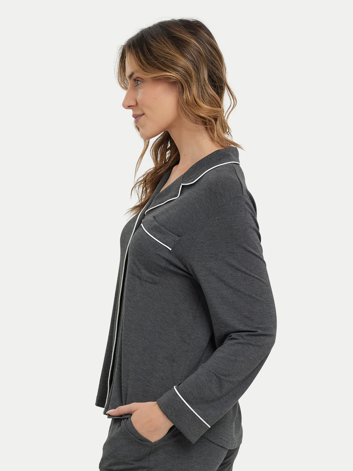 Long Sleeve Bamboo Pajama Shirt - Image 30