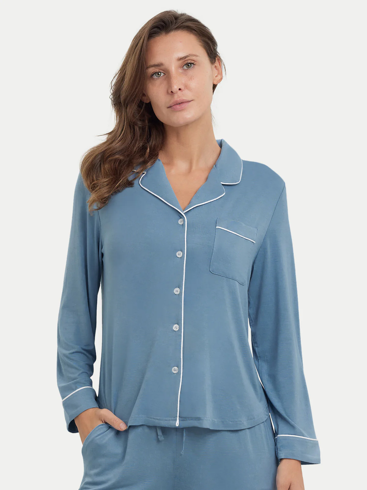 Long Sleeve Bamboo Pajama Shirt - Image 41