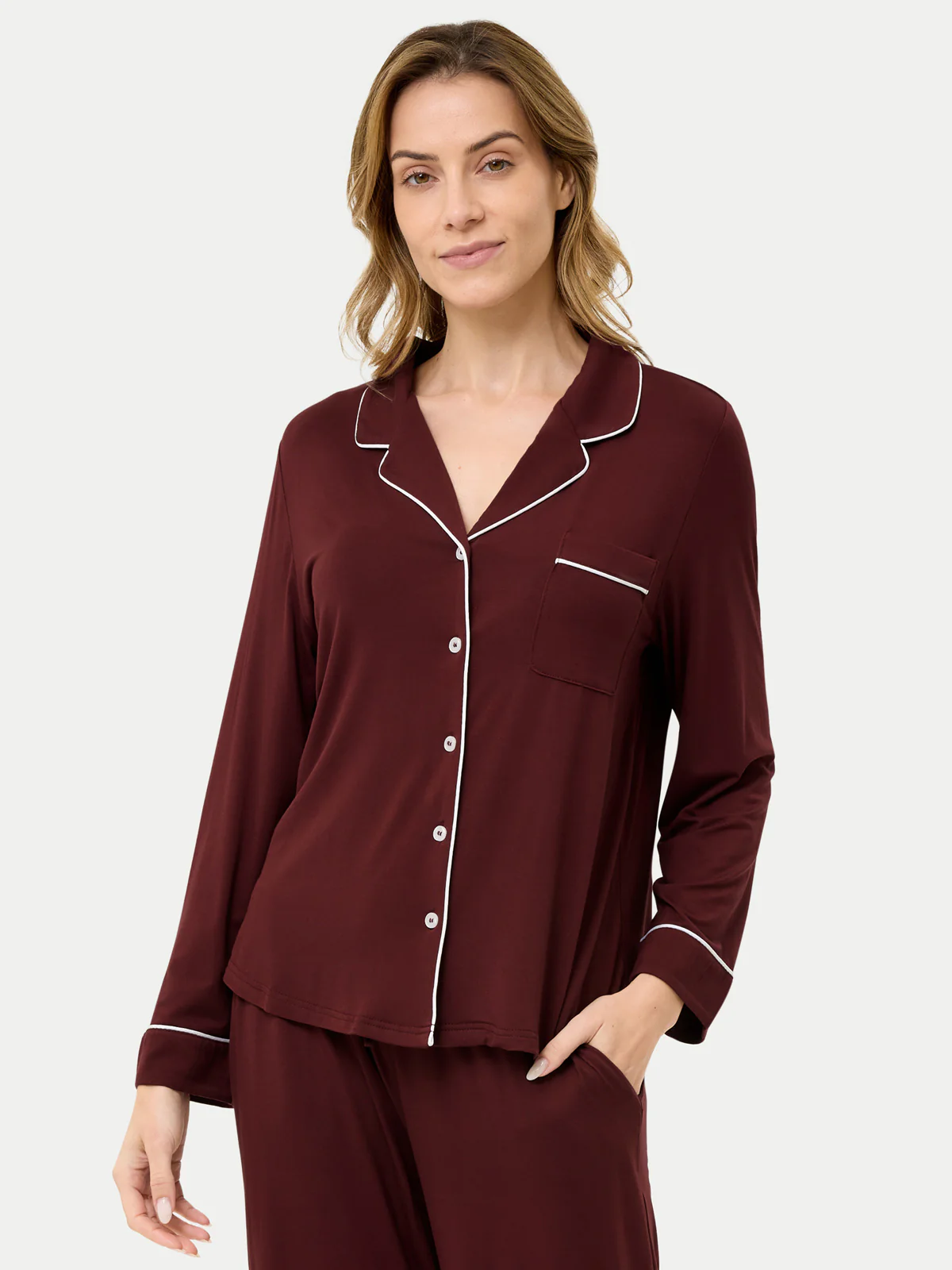 Long Sleeve Bamboo Pajama Shirt - Image 55