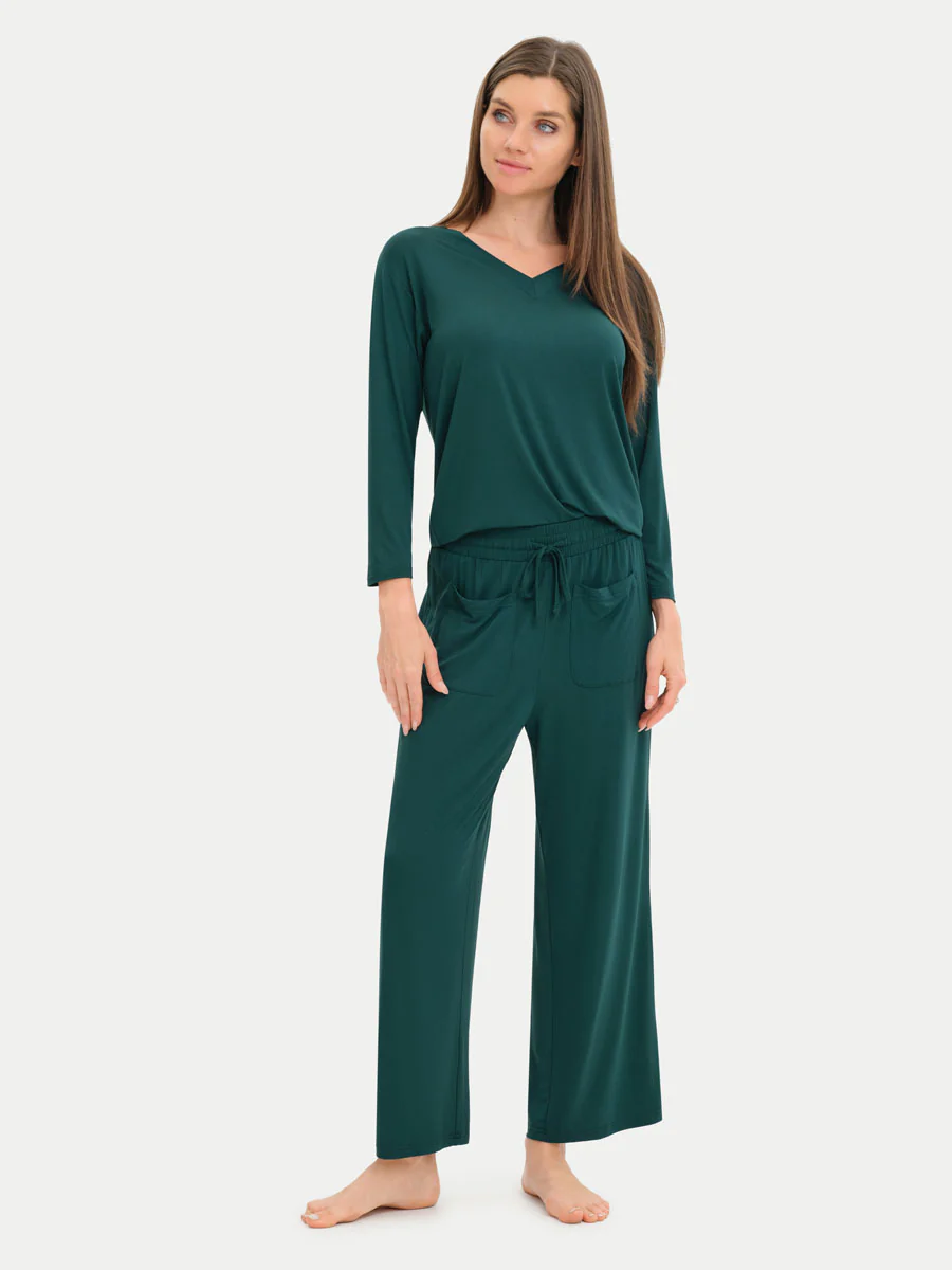 Long Sleeve Bamboo Slouchy PJs Set - Image 106