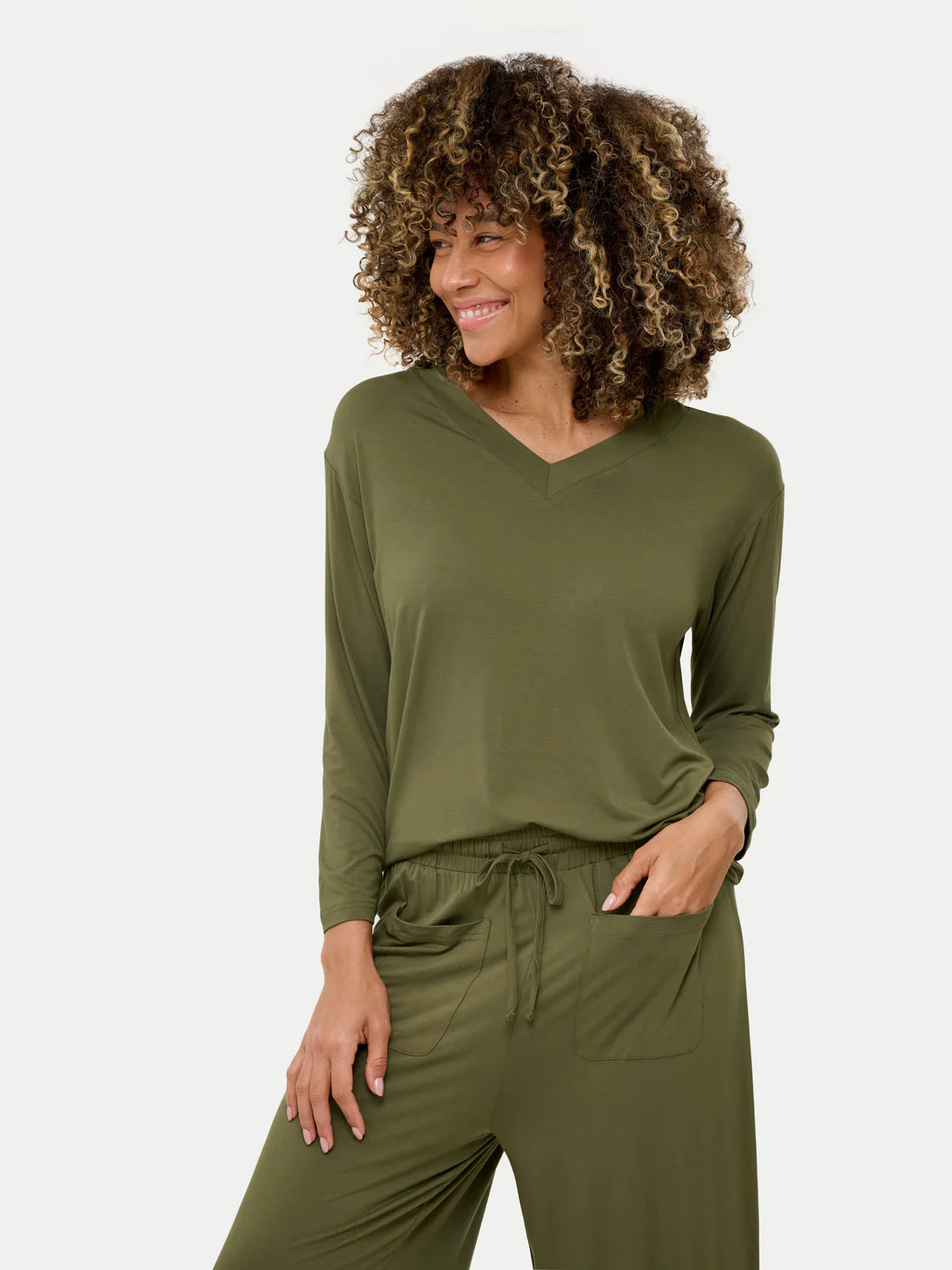 Long Sleeve Bamboo Slouchy PJs Set - Image 41