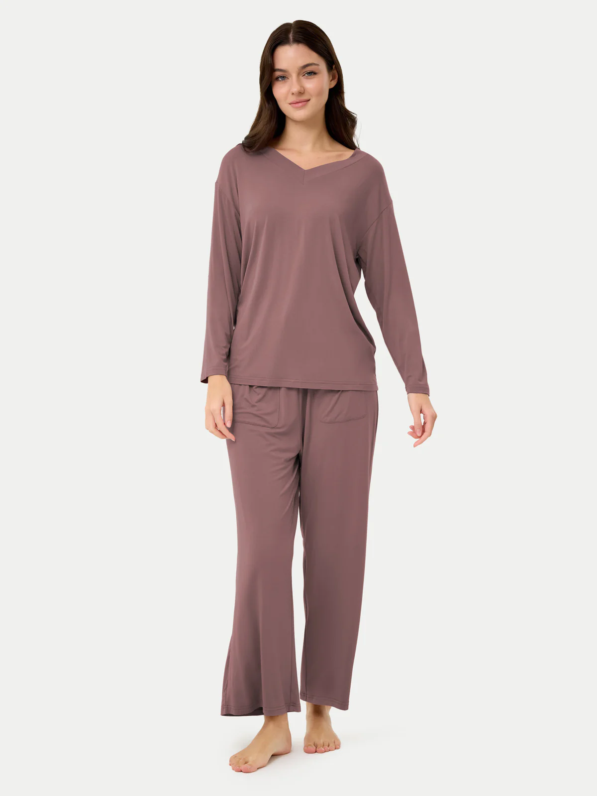Long Sleeve Bamboo Slouchy PJs Set - Image 73