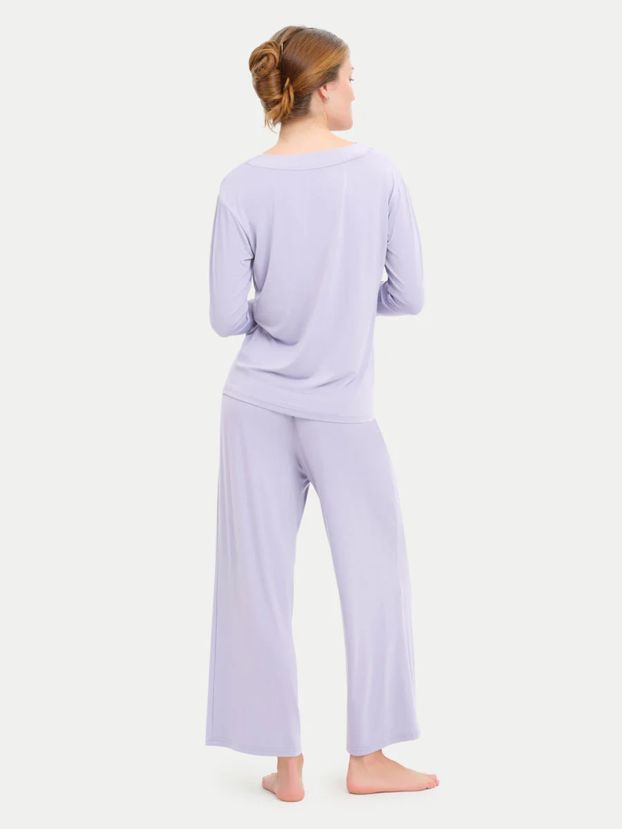 Long Sleeve Bamboo Slouchy PJs Set - Image 86