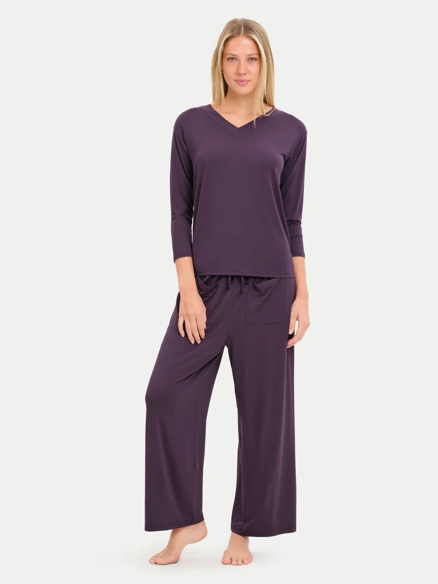 Long Sleeve Bamboo Slouchy PJs Set - Image 92