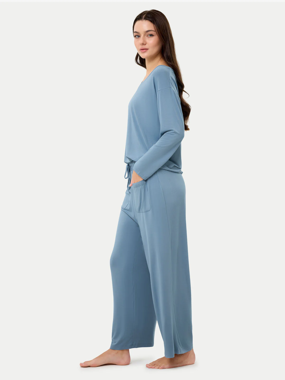 Long Sleeve Bamboo Slouchy PJs Set - Image 34