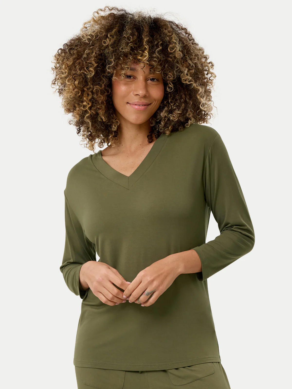 Long Sleeve Bamboo Slouchy PJs Top - Image 53