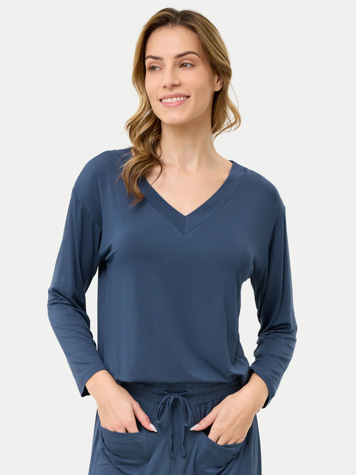 Long Sleeve Bamboo Slouchy PJs Top - Image 63