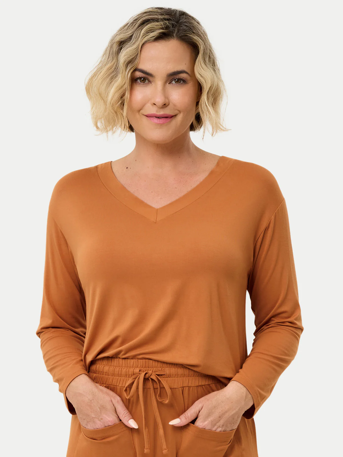 Long Sleeve Bamboo Slouchy PJs Top - Image 79