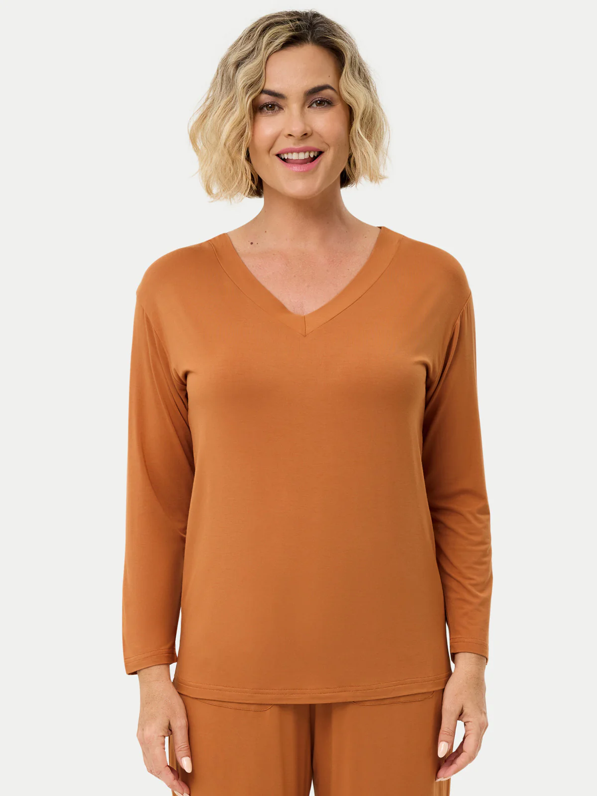 Long Sleeve Bamboo Slouchy PJs Top - Image 83
