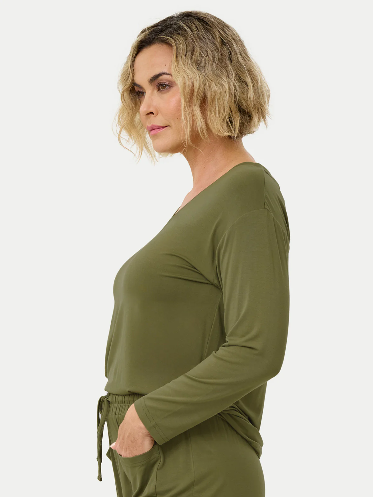 Long Sleeve Bamboo Slouchy PJs Top - Image 86
