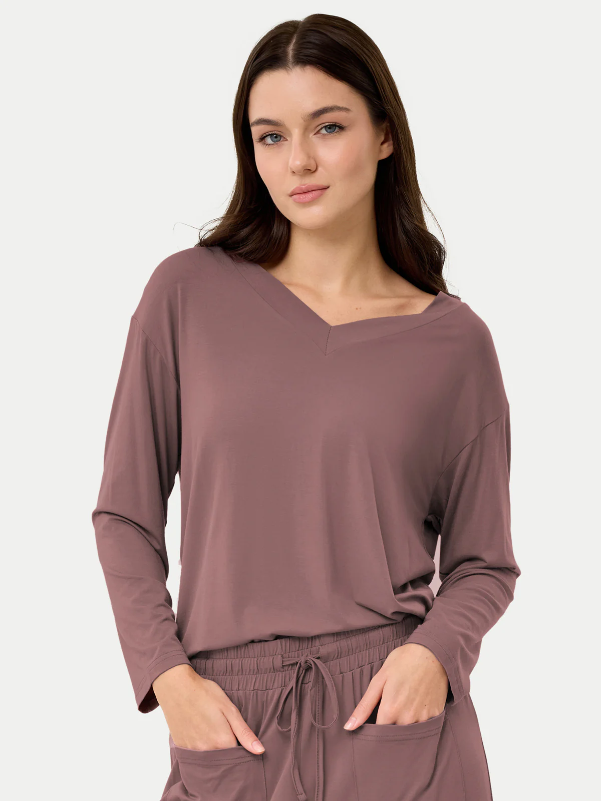 Long Sleeve Bamboo Slouchy PJs Top - Image 94
