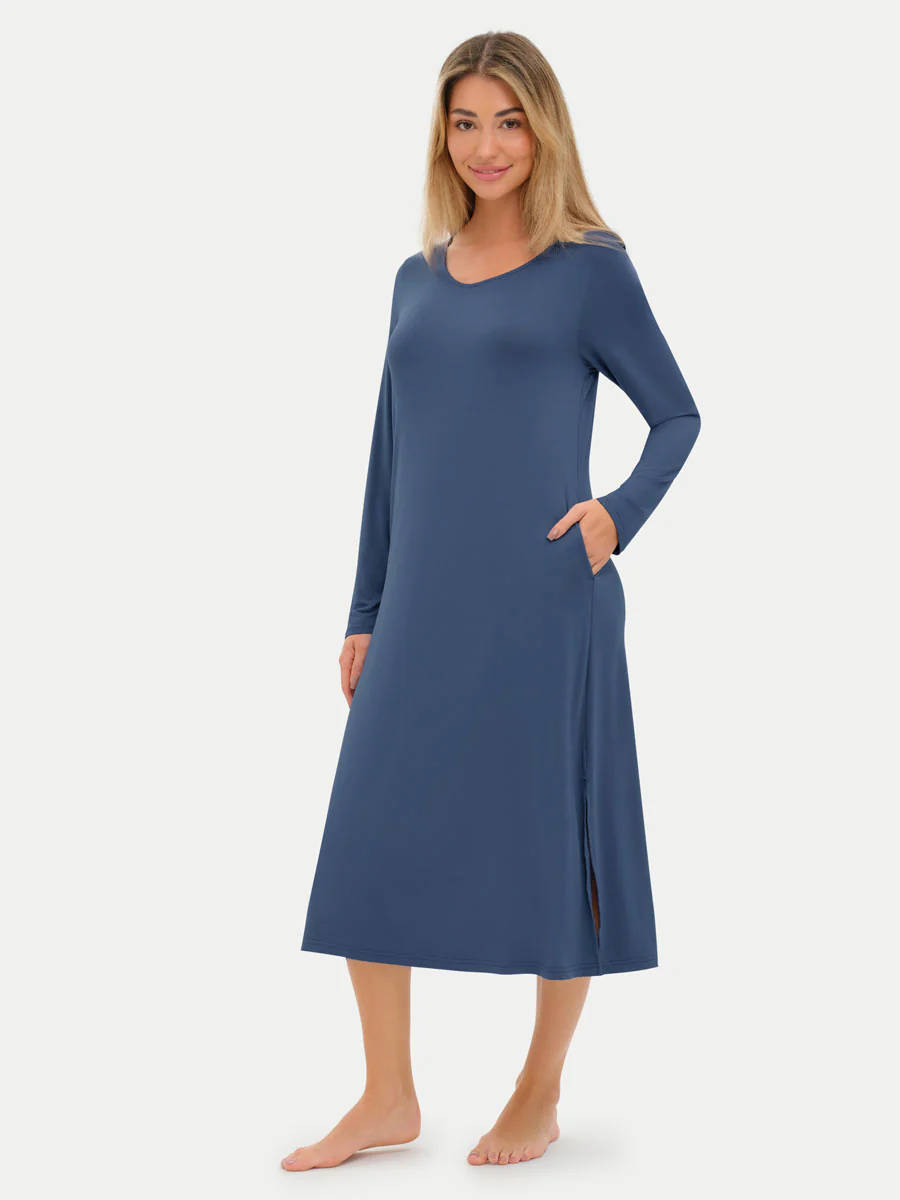 Long Sleeve Long Bamboo Sleepshirt - Image 28