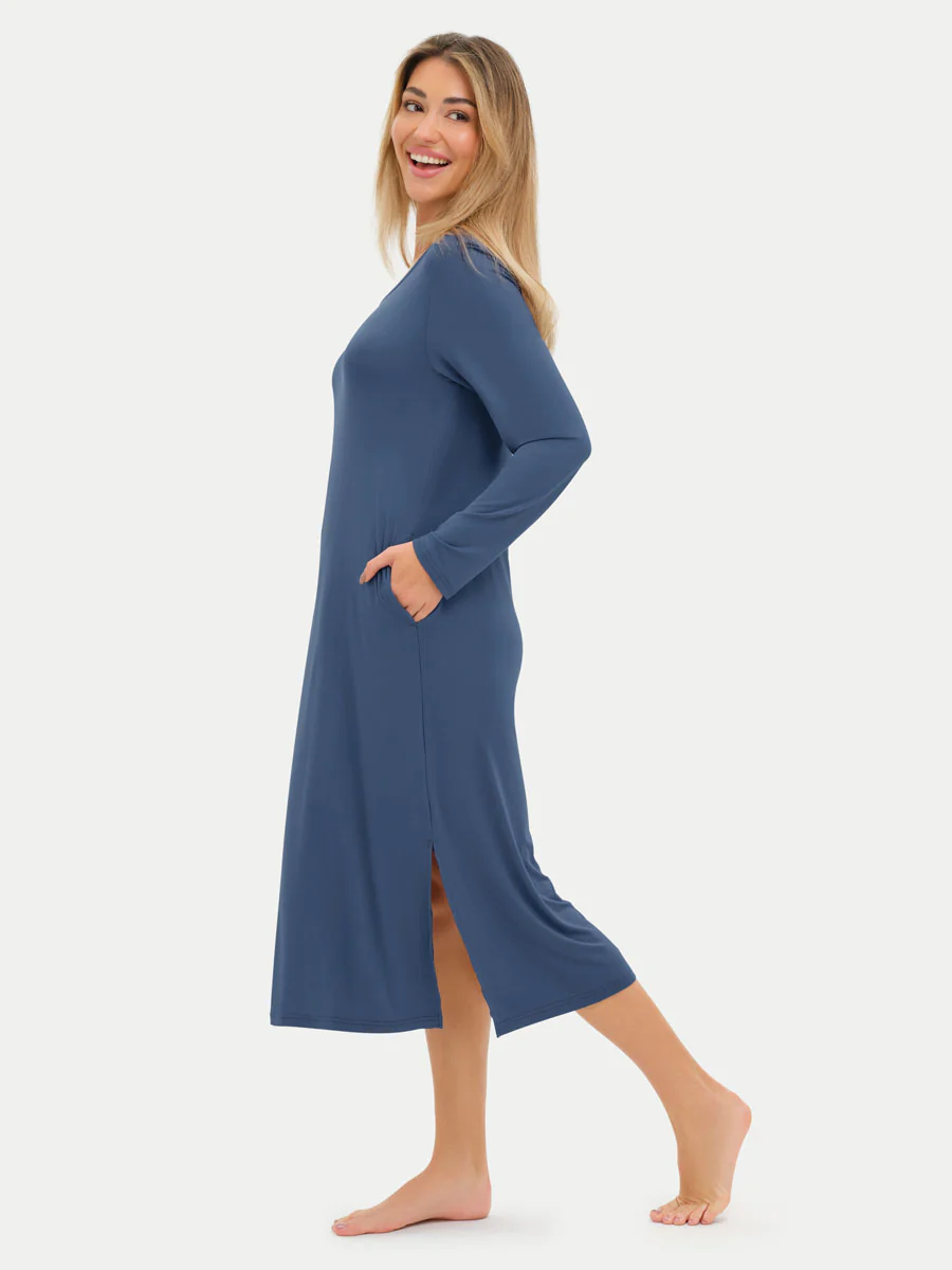 Long Sleeve Long Bamboo Sleepshirt - Image 29