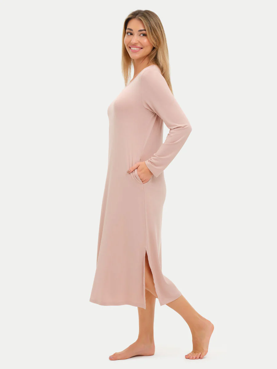 Long Sleeve Long Bamboo Sleepshirt - Image 40