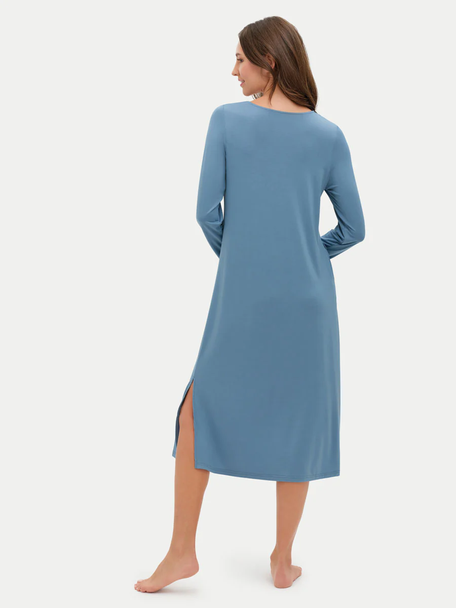 Long Sleeve Long Bamboo Sleepshirt - Image 50