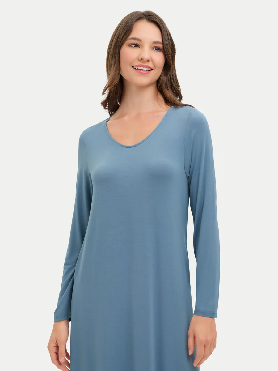 Long Sleeve Long Bamboo Sleepshirt - Image 53