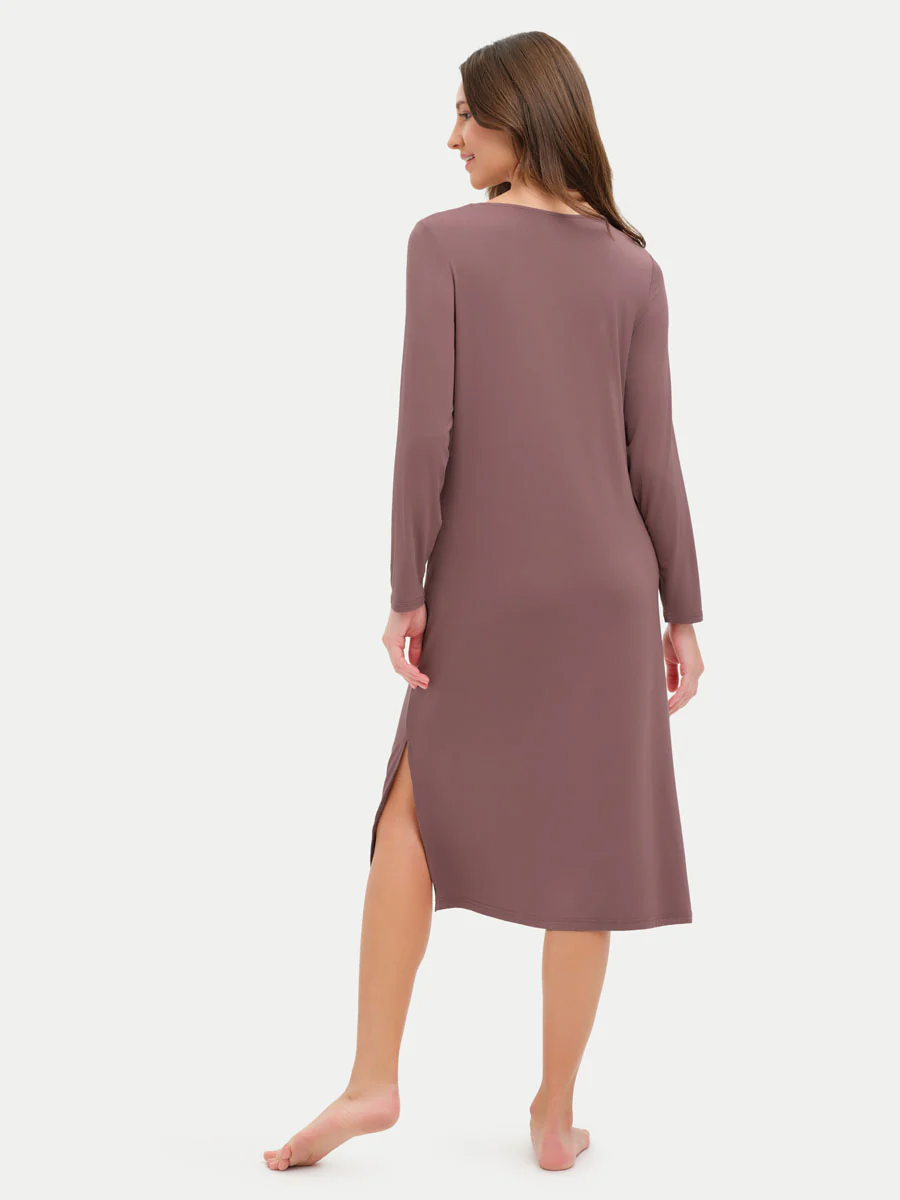 Long Sleeve Long Bamboo Sleepshirt - Image 58