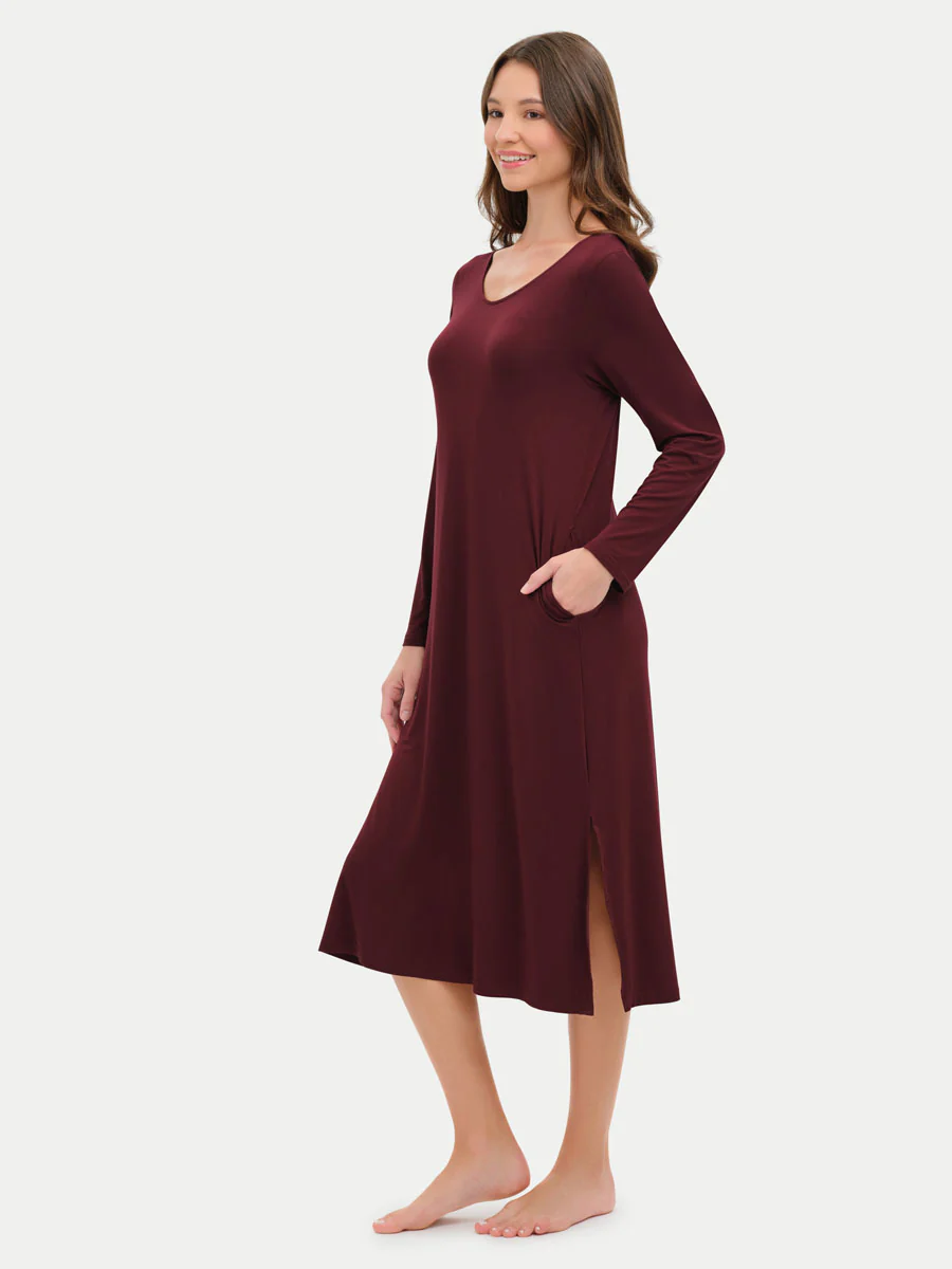 Long Sleeve Long Bamboo Sleepshirt - Image 61