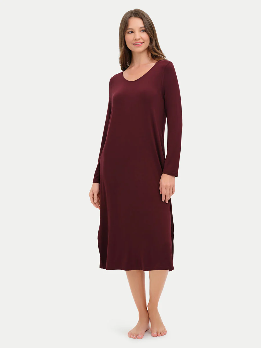 Long Sleeve Long Bamboo Sleepshirt - Image 62
