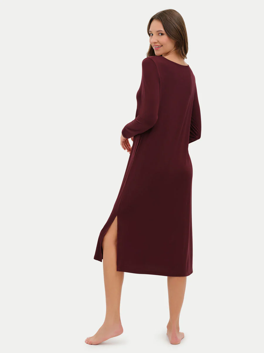 Long Sleeve Long Bamboo Sleepshirt - Image 63