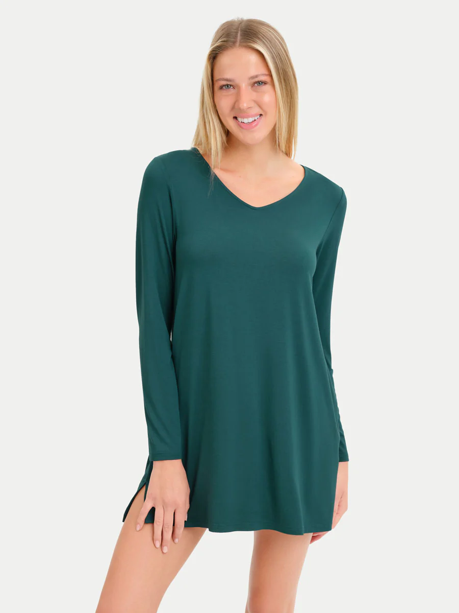 Long Sleeve Short Bamboo Sleepshirt - Image 2