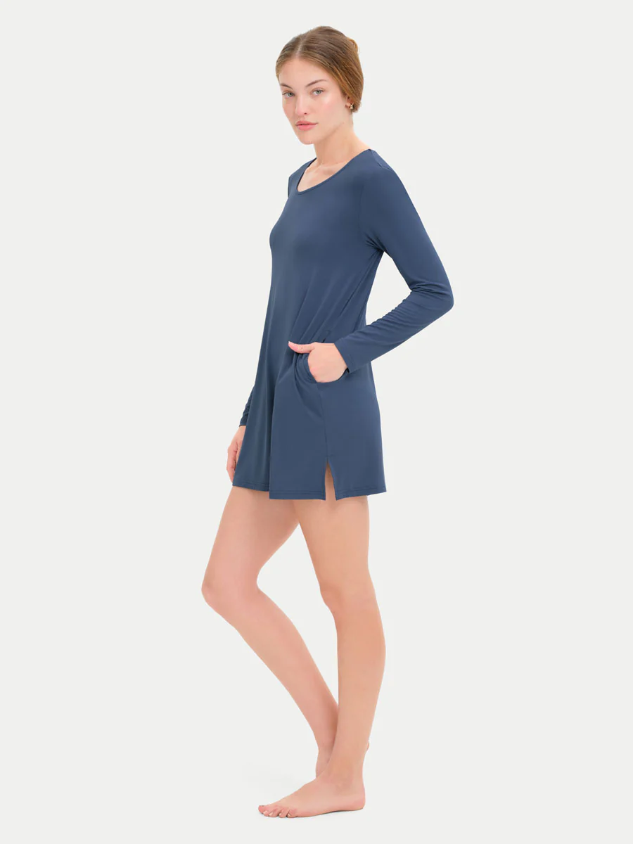 Long Sleeve Short Bamboo Sleepshirt - Image 29