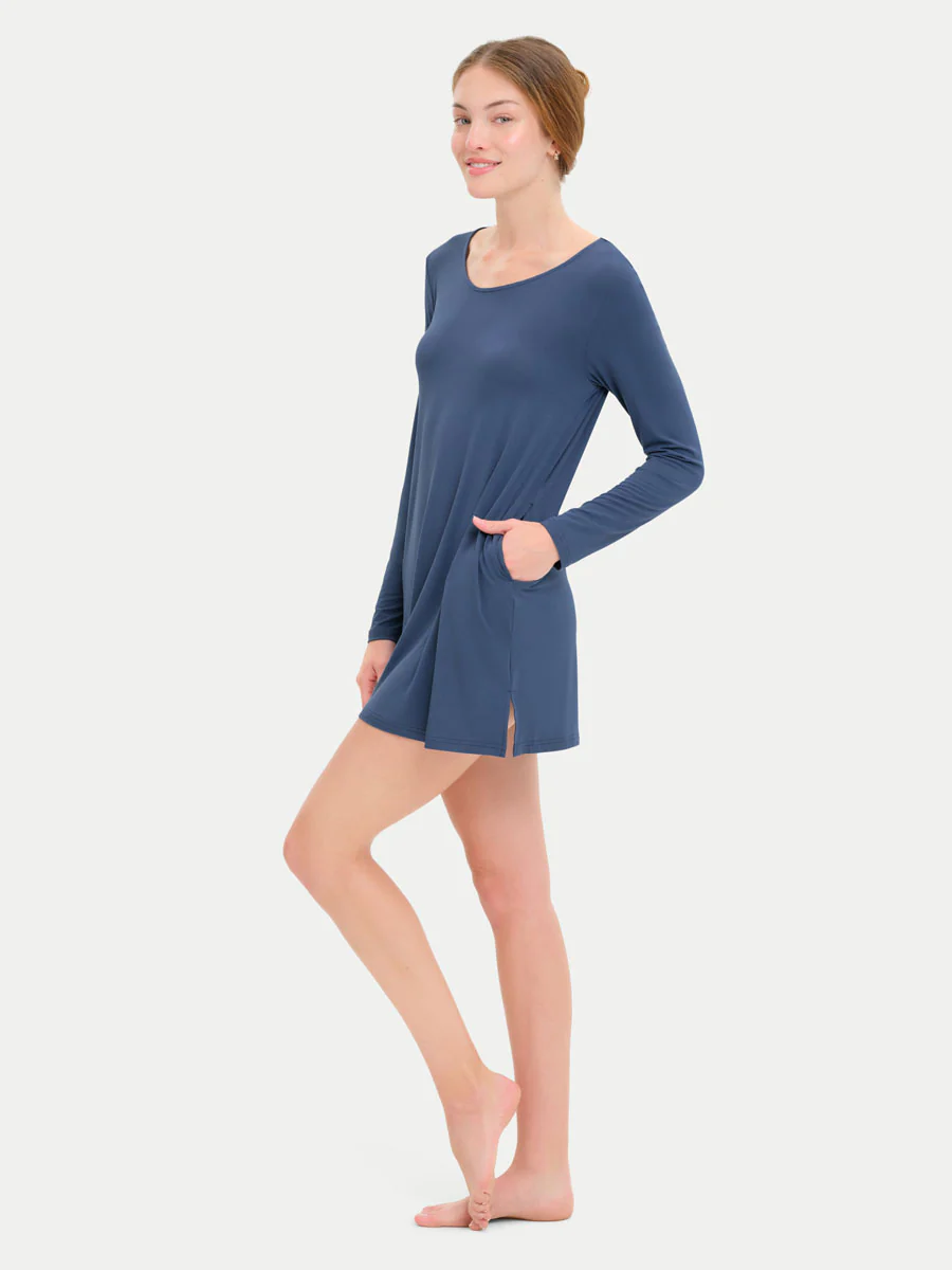 Long Sleeve Short Bamboo Sleepshirt - Image 31