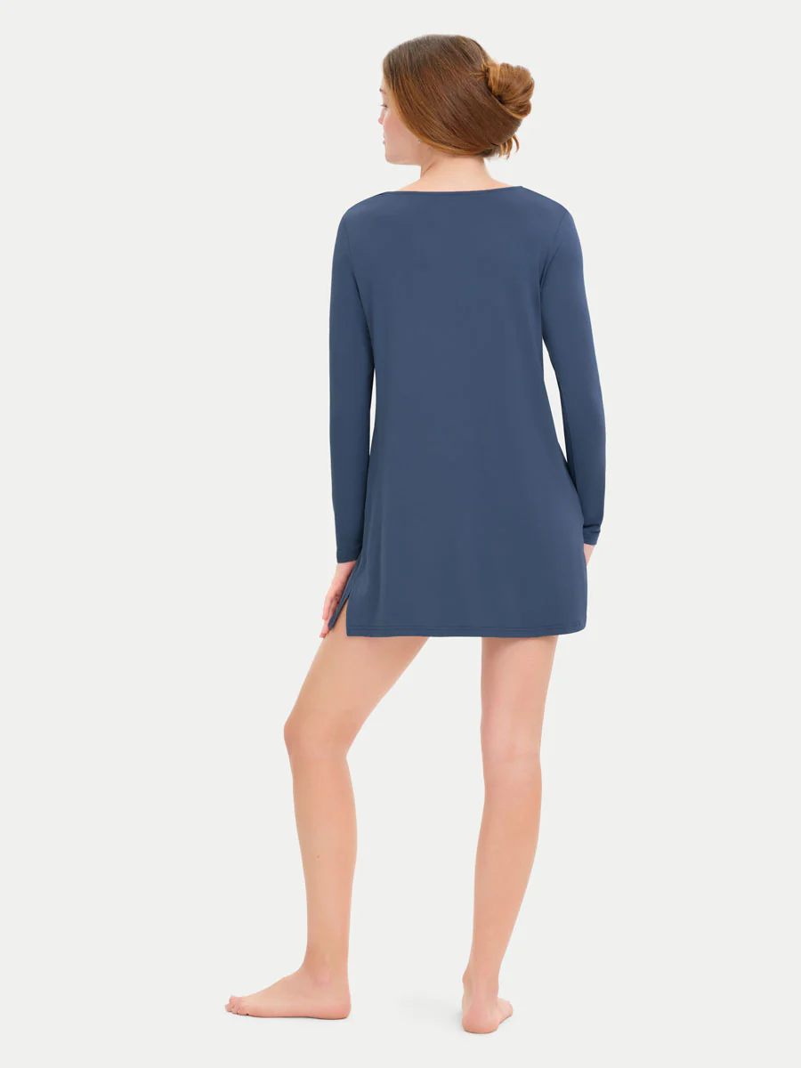Long Sleeve Short Bamboo Sleepshirt - Image 33