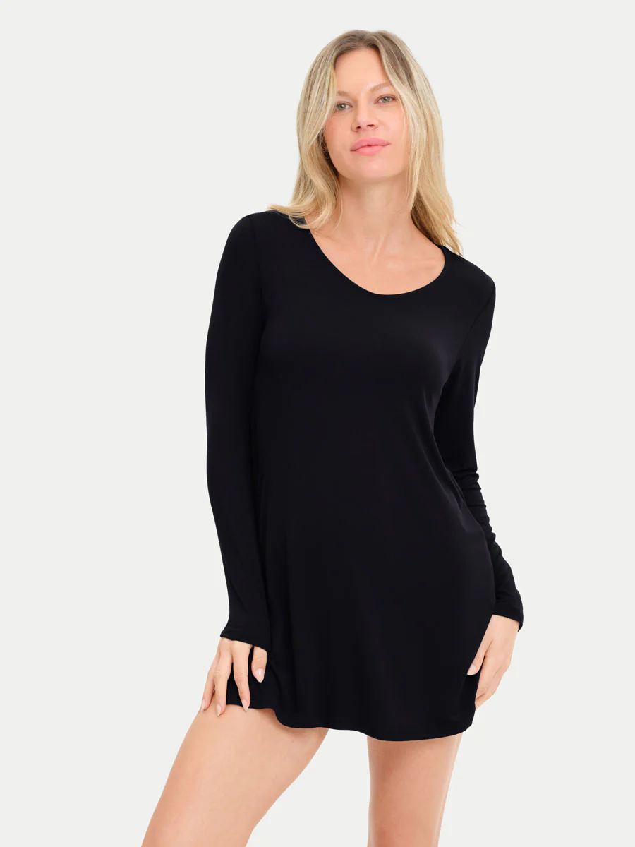 Long Sleeve Short Bamboo Sleepshirt - Image 34