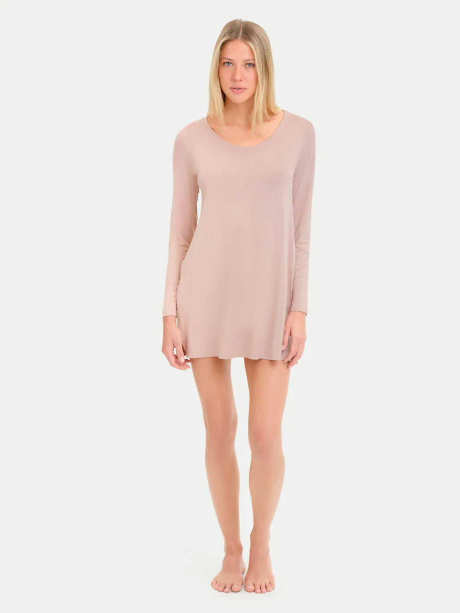Long Sleeve Short Bamboo Sleepshirt - Image 45