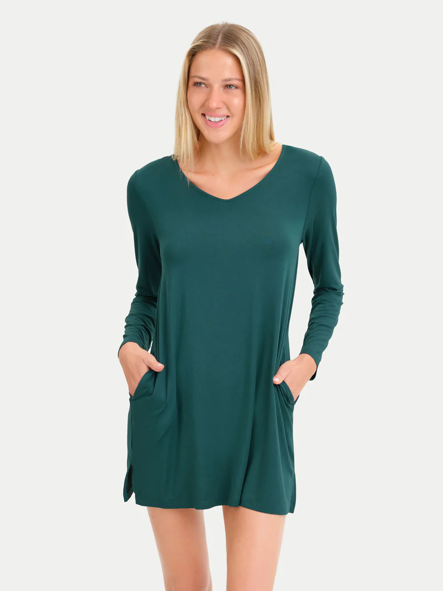 Long Sleeve Short Bamboo Sleepshirt - Image 5