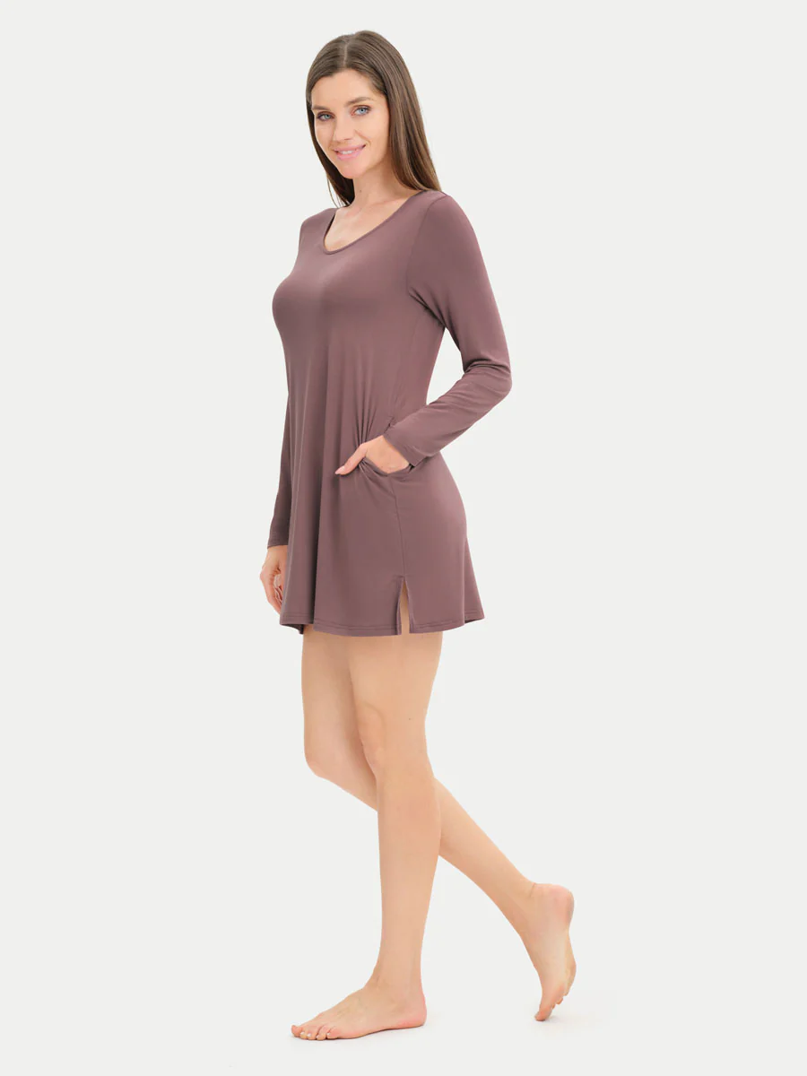 Long Sleeve Short Bamboo Sleepshirt - Image 57