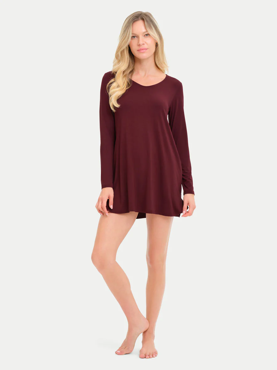 Long Sleeve Short Bamboo Sleepshirt - Image 62