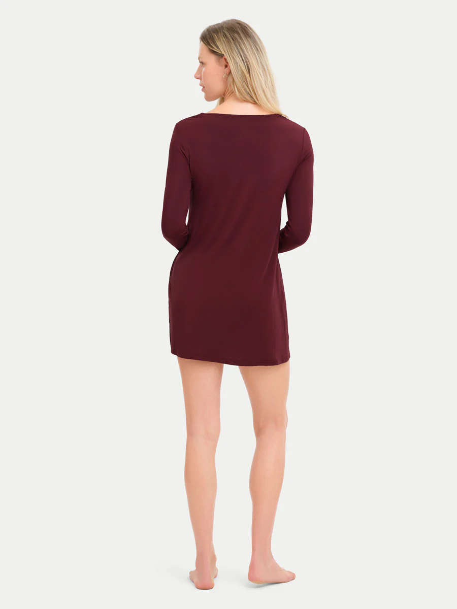 Long Sleeve Short Bamboo Sleepshirt - Image 63