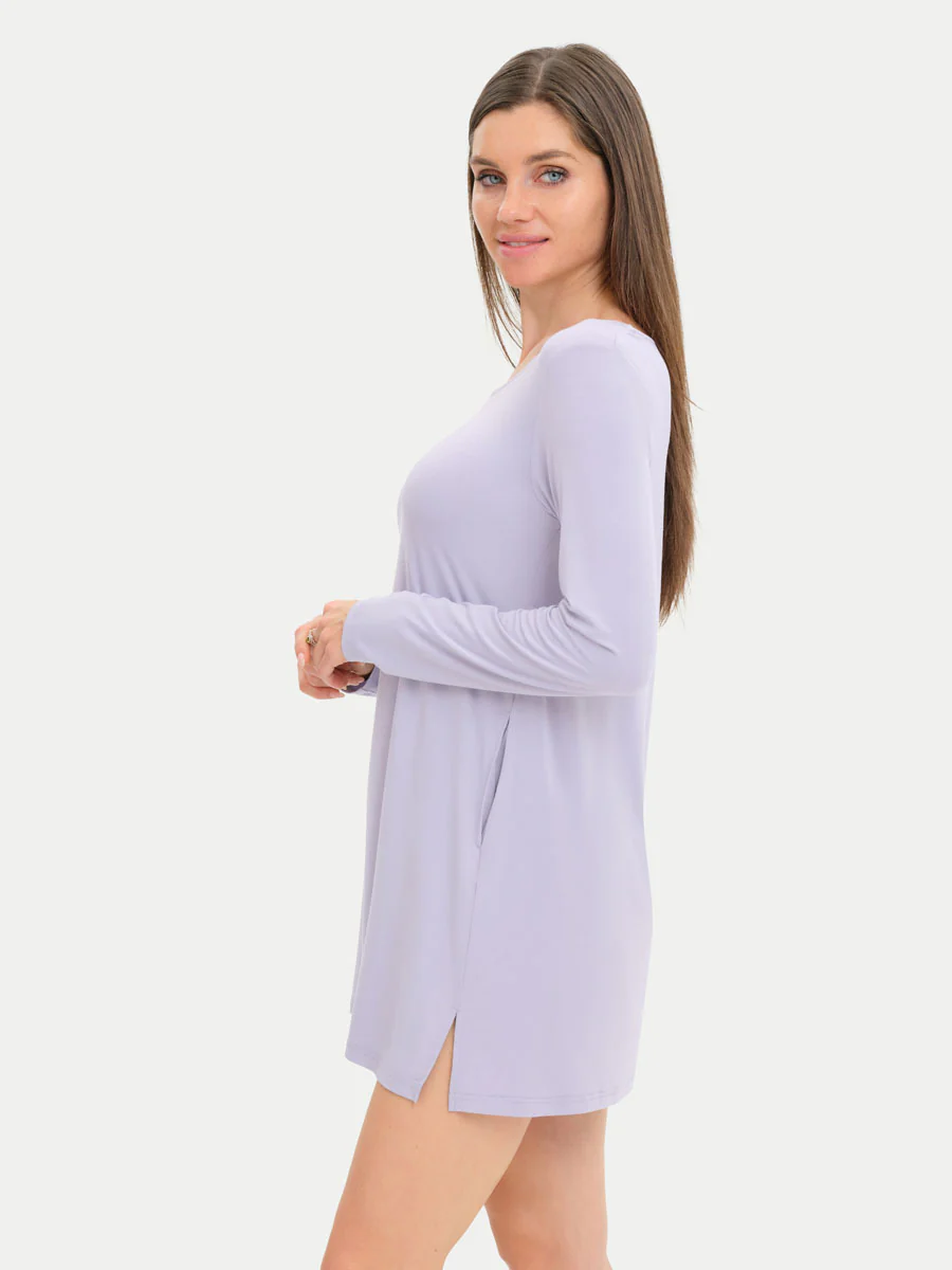 Long Sleeve Short Bamboo Sleepshirt - Image 69