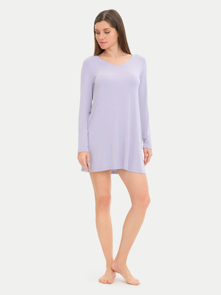 Long Sleeve Short Bamboo Sleepshirt - Image 70