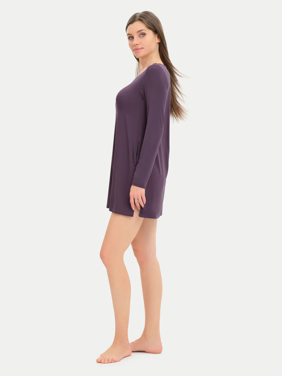Long Sleeve Short Bamboo Sleepshirt - Image 74