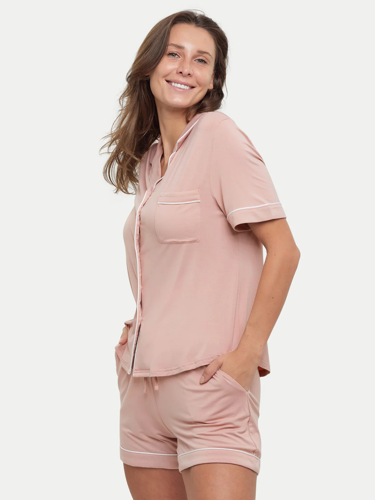 Short Sleeve Bamboo Pajama Set - Image 82