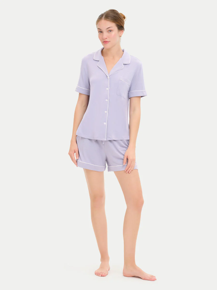 Short Sleeve Bamboo Pajama Set - Image 88