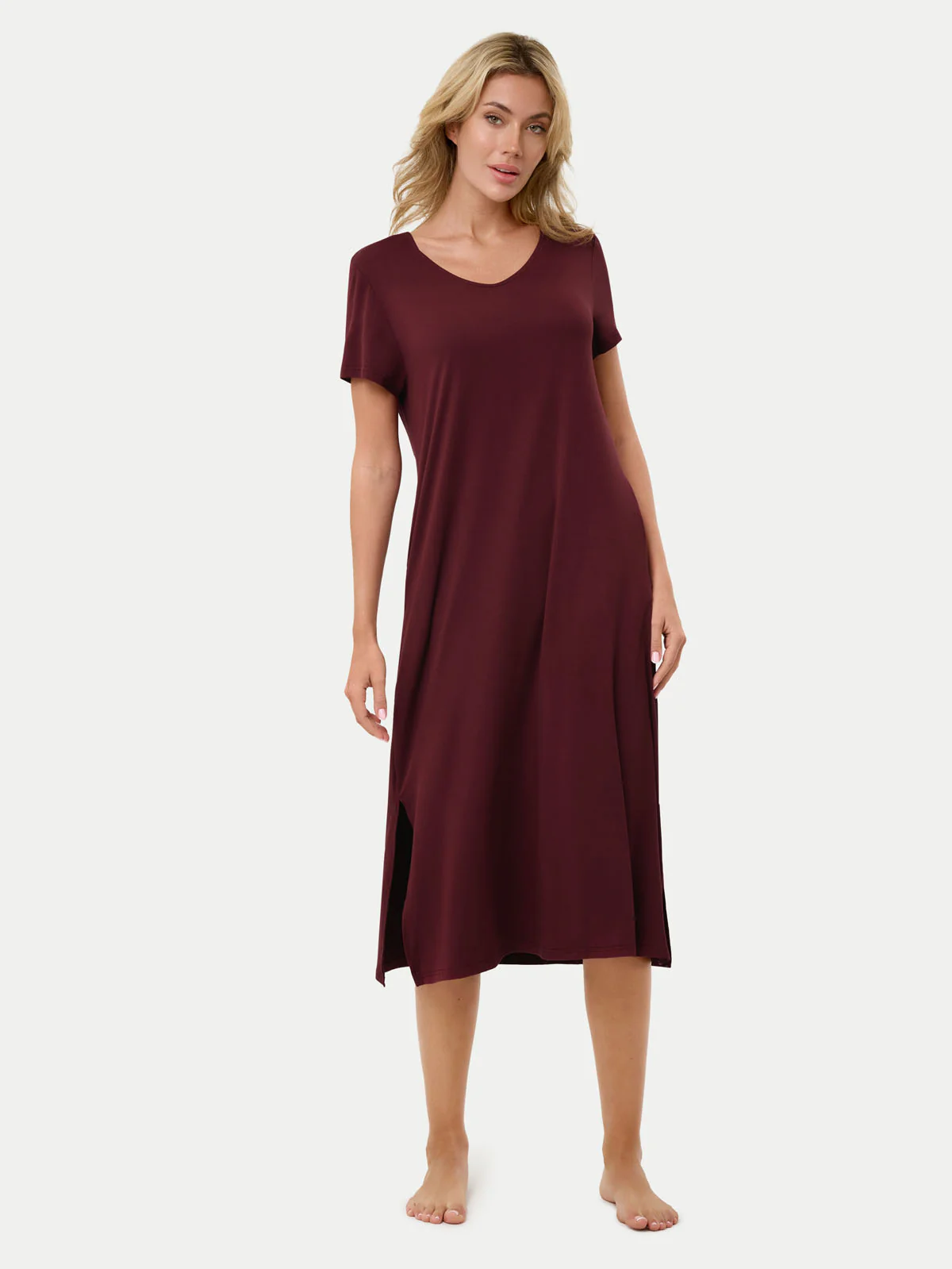 Short Sleeve Long Bamboo Sleepshirt - Image 26