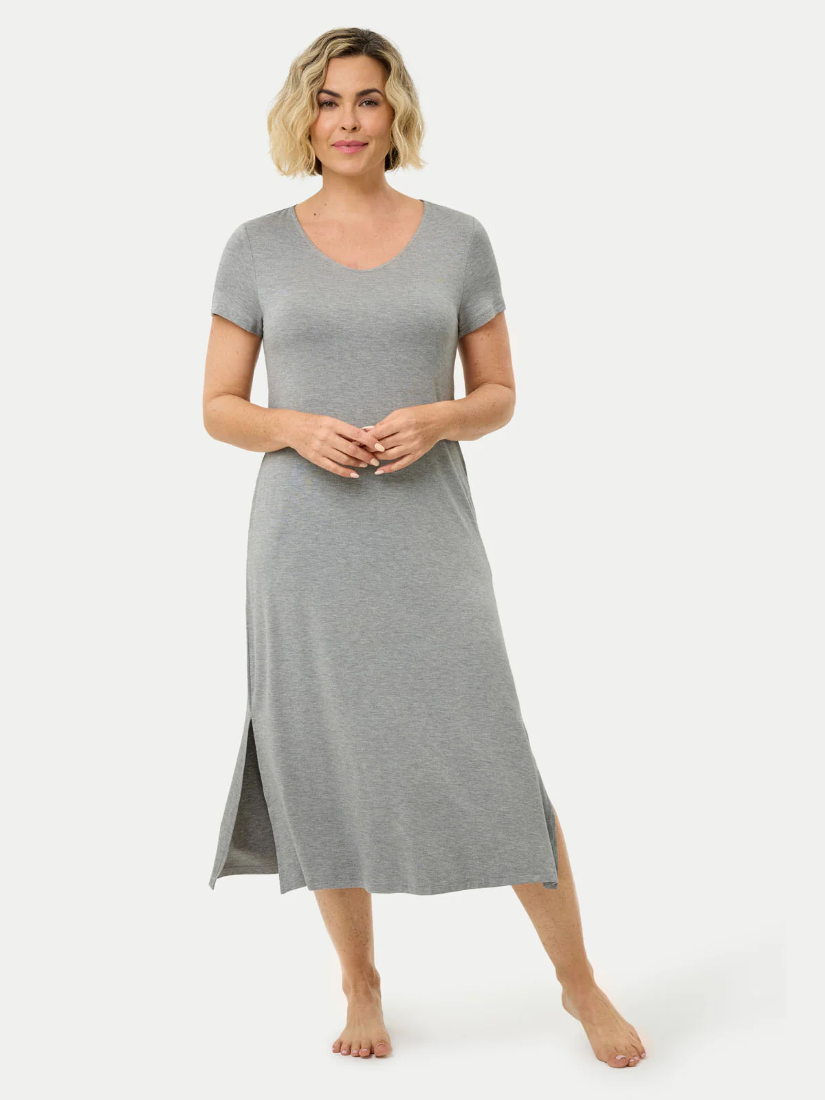 Short Sleeve Long Bamboo Sleepshirt - Image 42