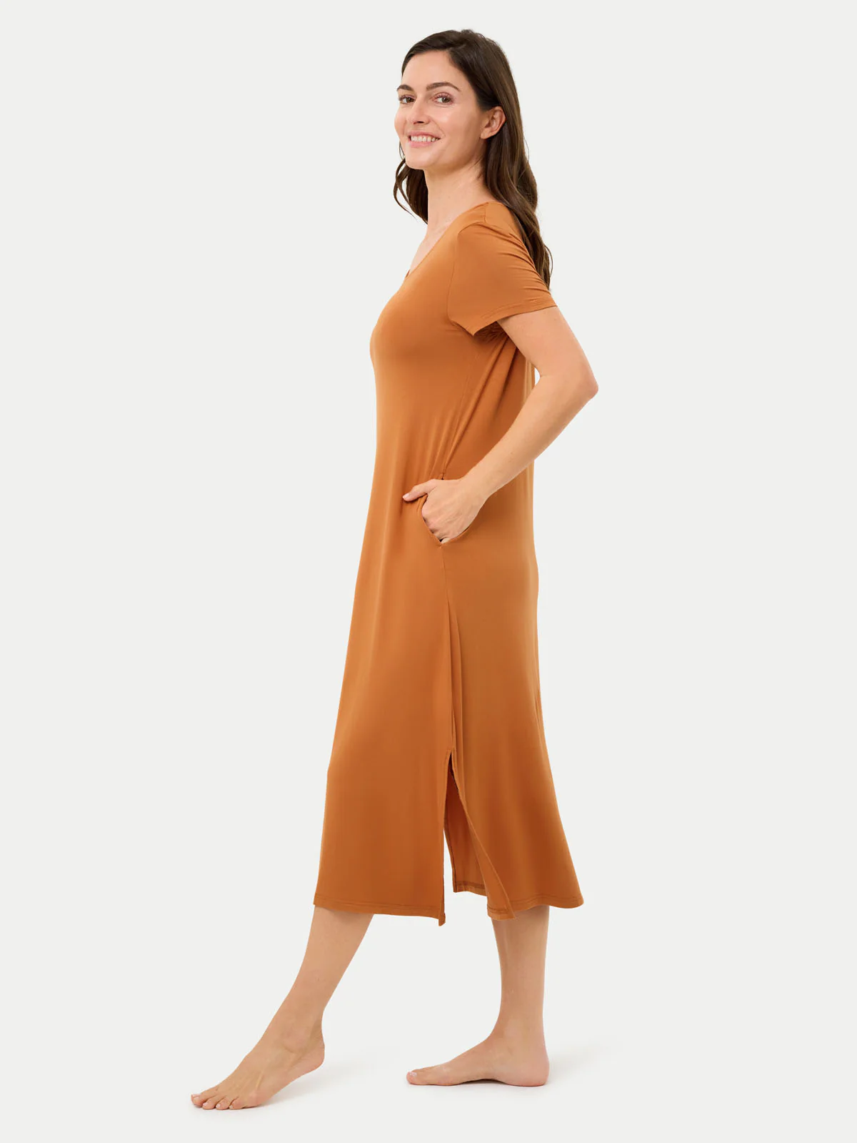 Short Sleeve Long Bamboo Sleepshirt - Image 54