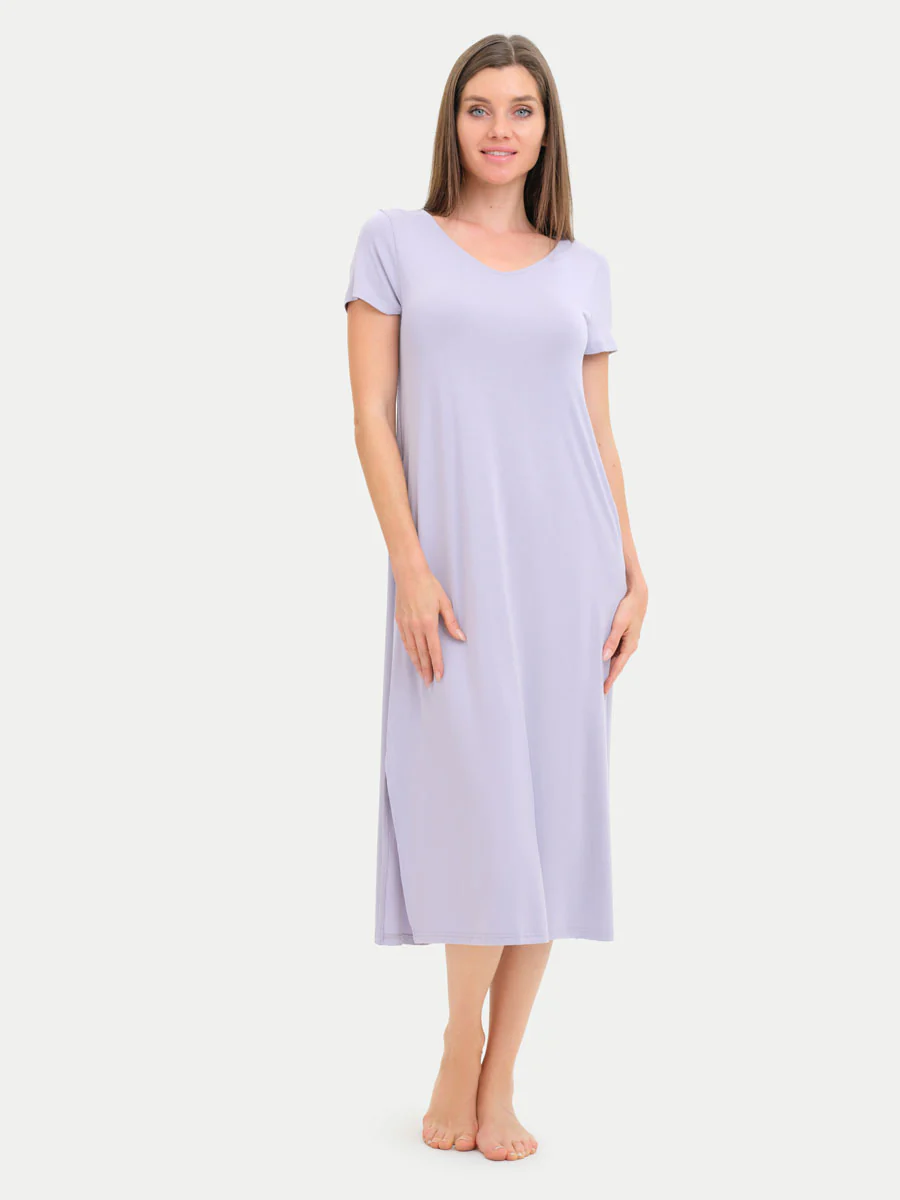 Short Sleeve Long Bamboo Sleepshirt - Image 69