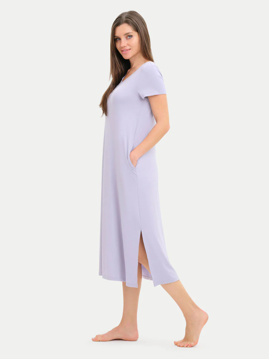 Short Sleeve Long Bamboo Sleepshirt - Image 70