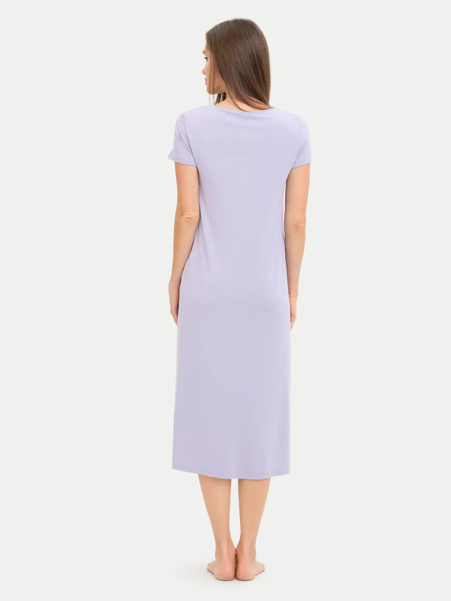 Short Sleeve Long Bamboo Sleepshirt - Image 71