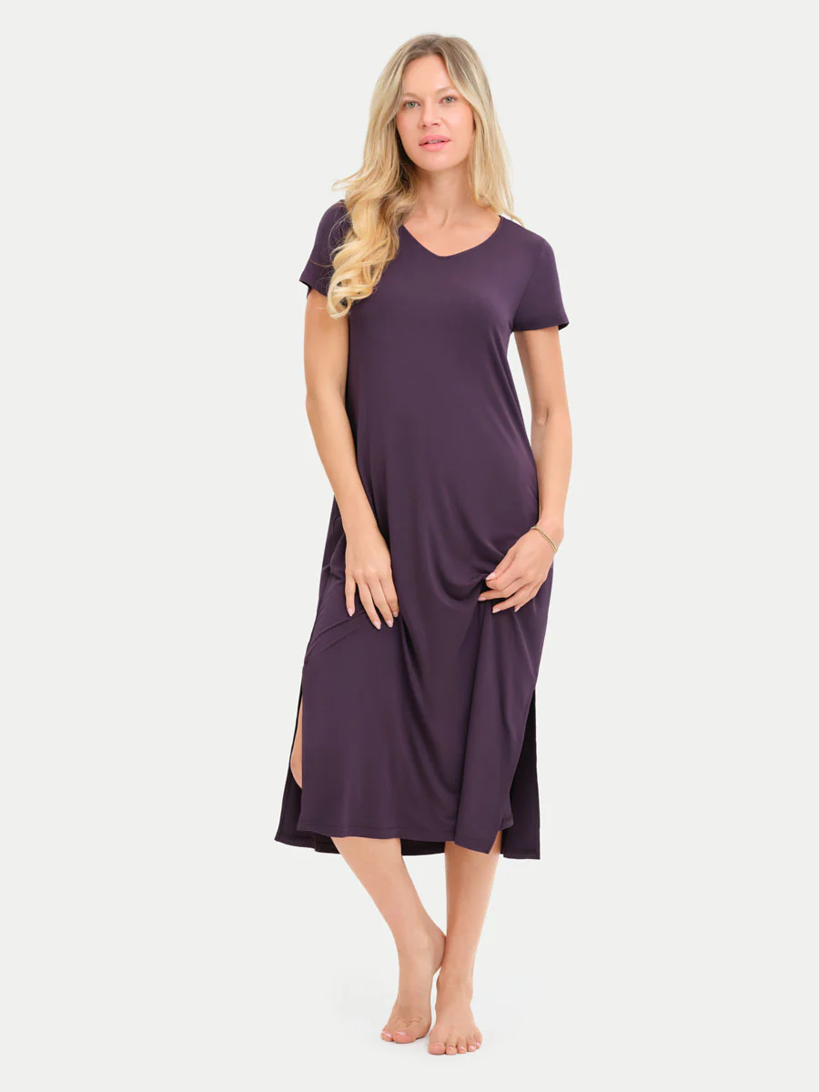 Short Sleeve Long Bamboo Sleepshirt - Image 80