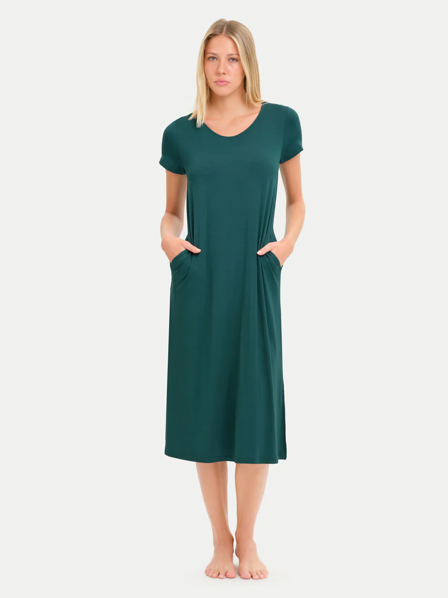 Short Sleeve Long Bamboo Sleepshirt - Image 81