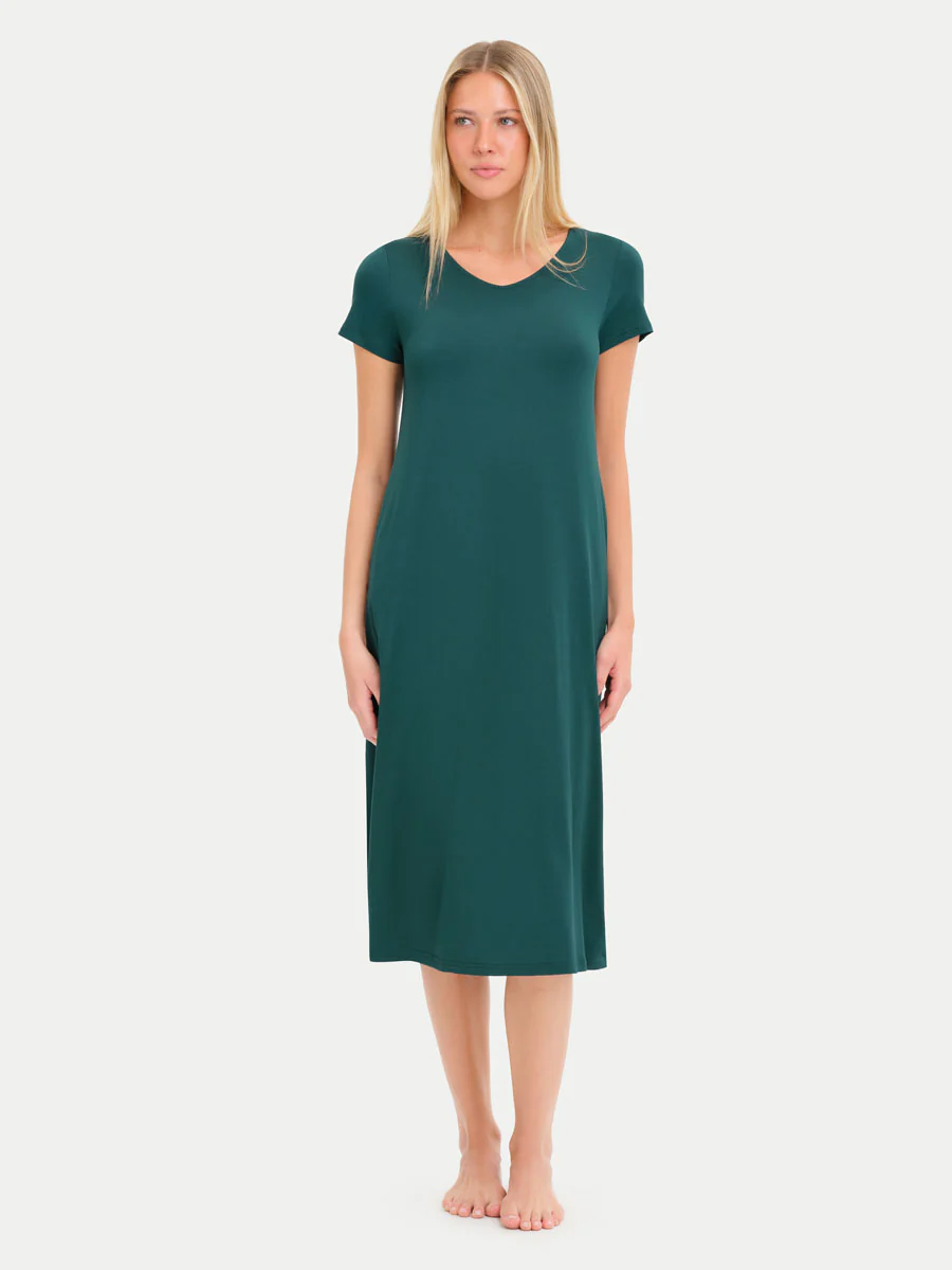 Short Sleeve Long Bamboo Sleepshirt - Image 83