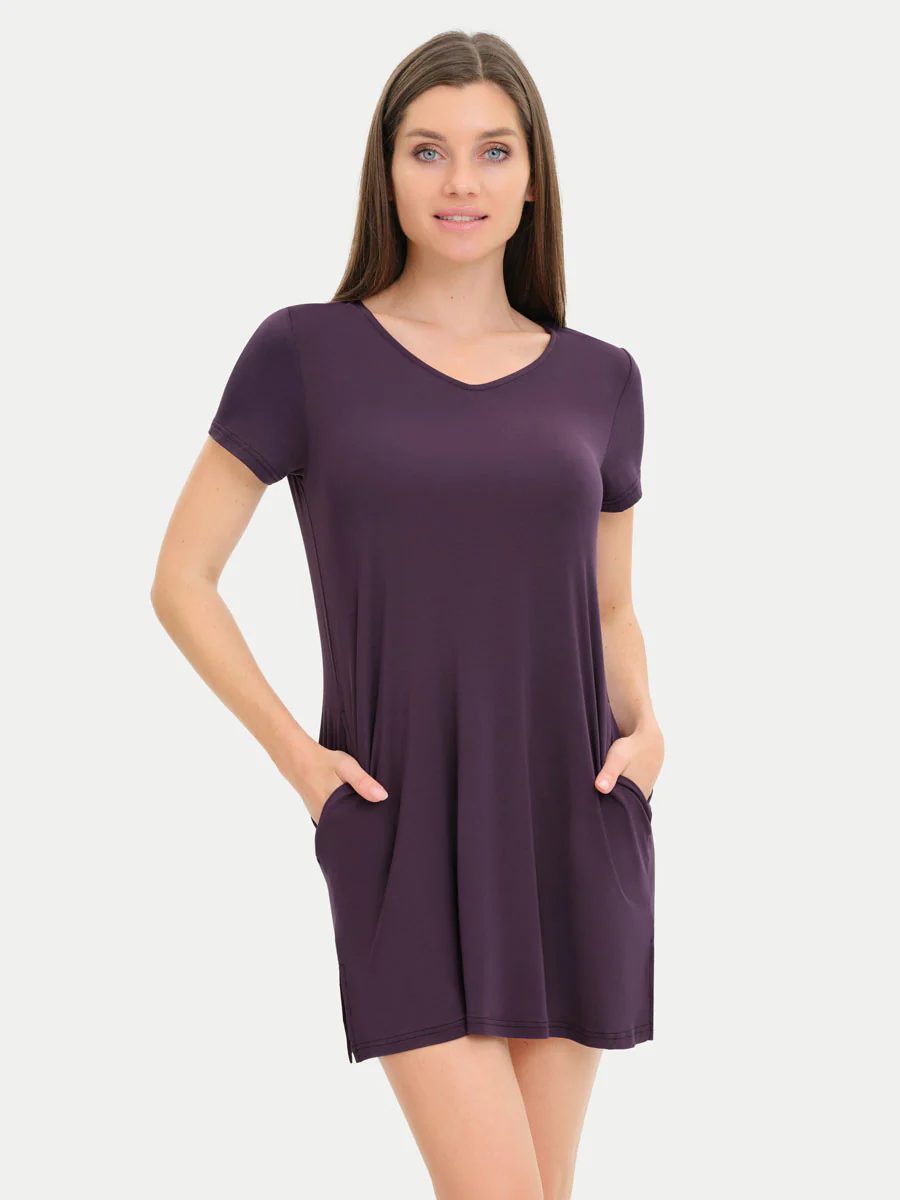 Short Sleeve Short Bamboo Sleepshirt - Image 116